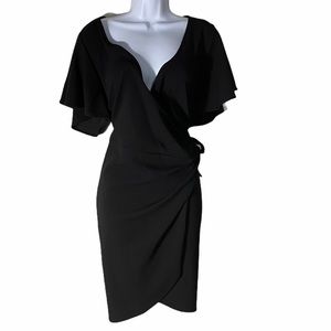 Rebel by Rebel Wilson Black V-neck Wrap Dress 1X